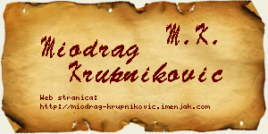 Miodrag Krupniković vizit kartica